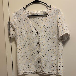 Women's Star Print Blouse - White
